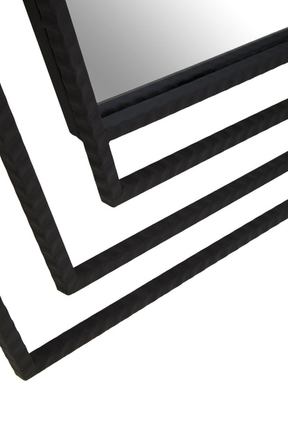 Chrono Industrial Black Finish Hexagonal Wall Mirror