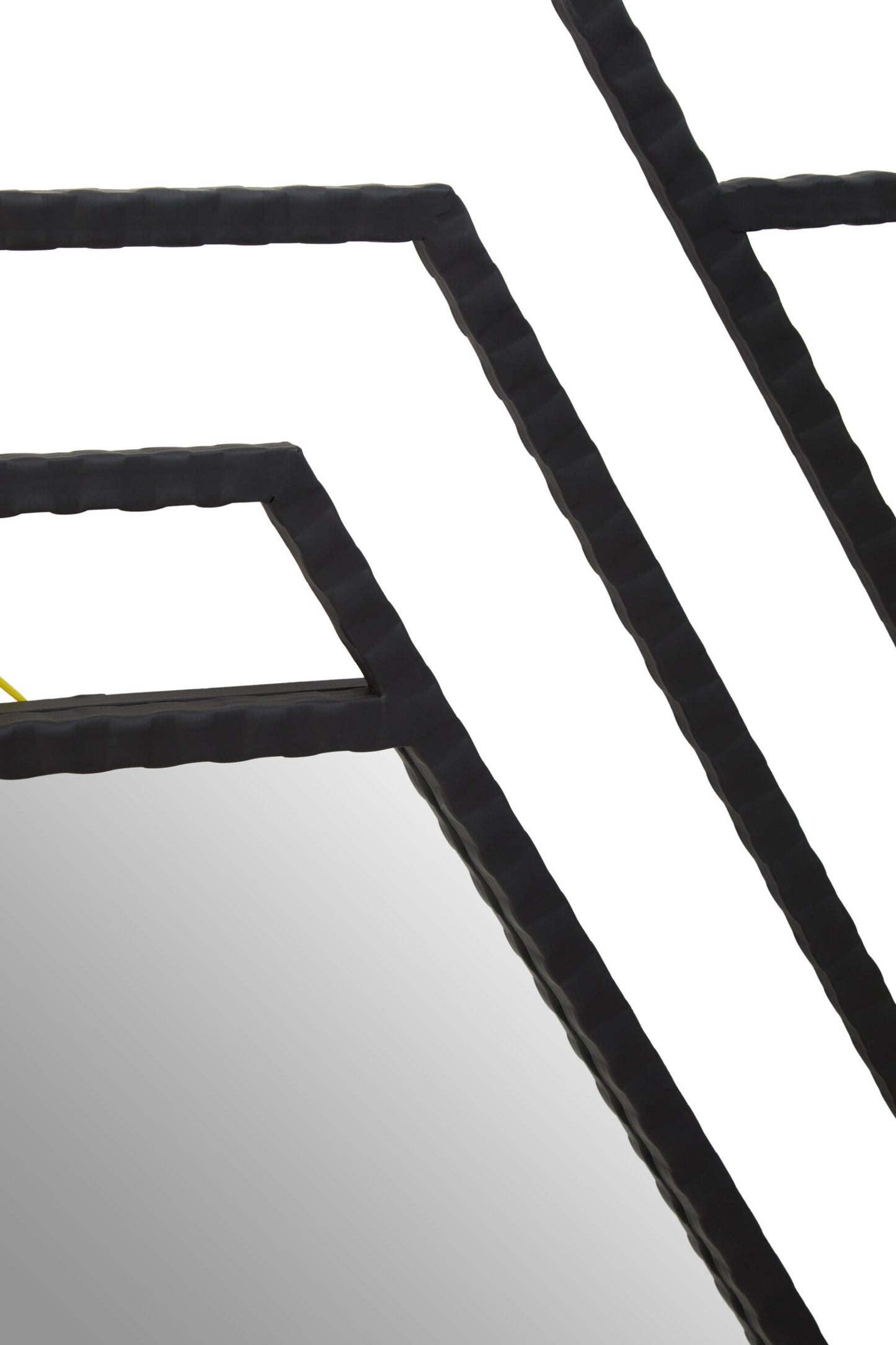 Chrono Industrial Black Finish Hexagonal Wall Mirror