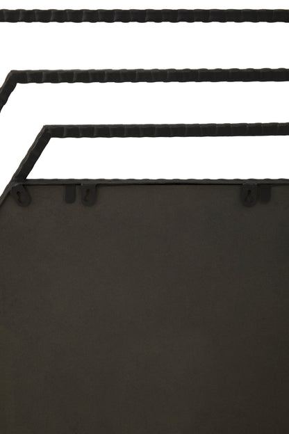 Chrono Industrial Black Finish Hexagonal Wall Mirror