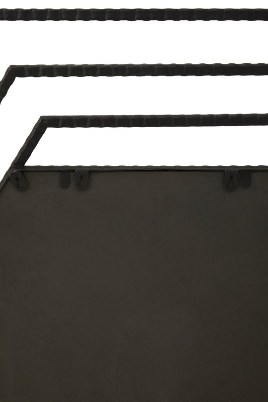 Chrono Industrial Black Finish Hexagonal Wall Mirror