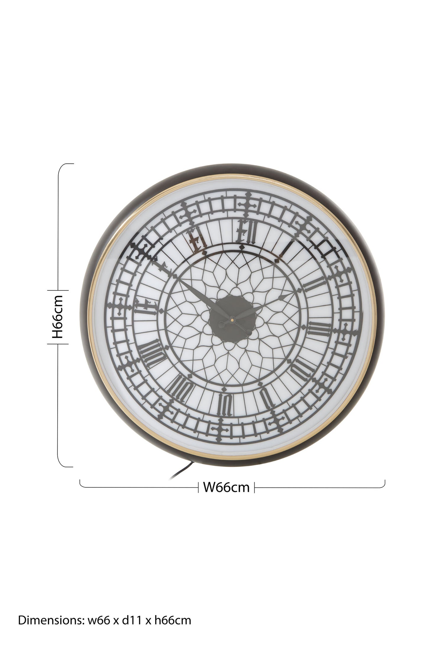 Big Ben Inspired Black White Wall Clock