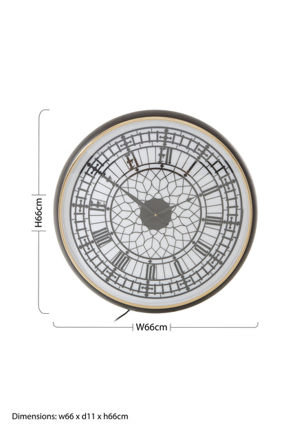 Big Ben Inspired Black White Wall Clock