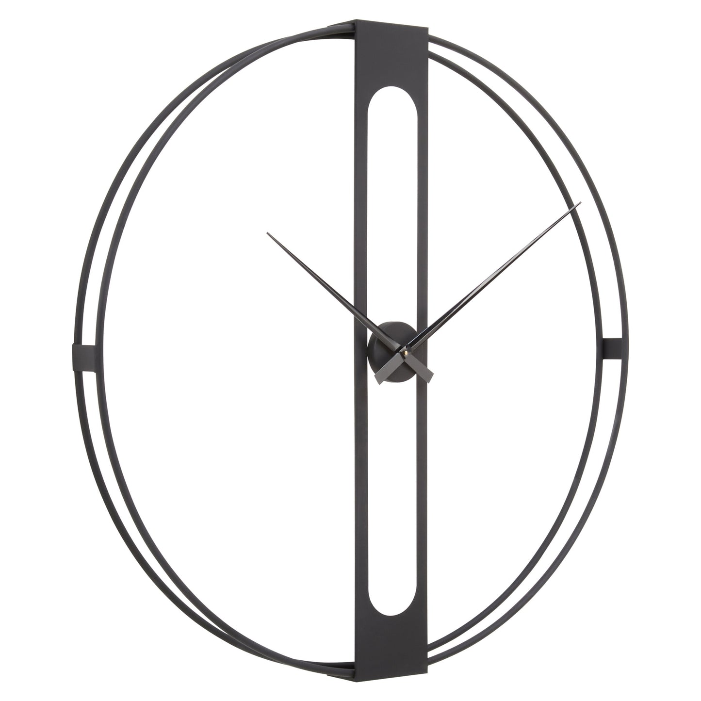 Chrono Industrial Black Metal Wall Clock