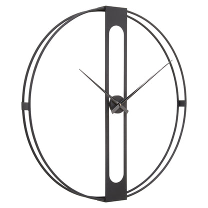 Chrono Industrial Black Metal Wall Clock