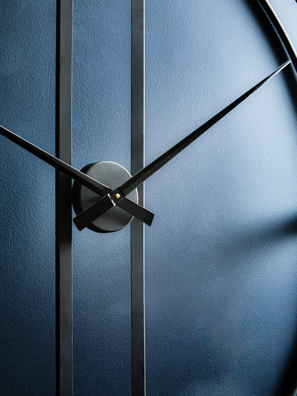 Chrono Industrial Black Metal Wall Clock