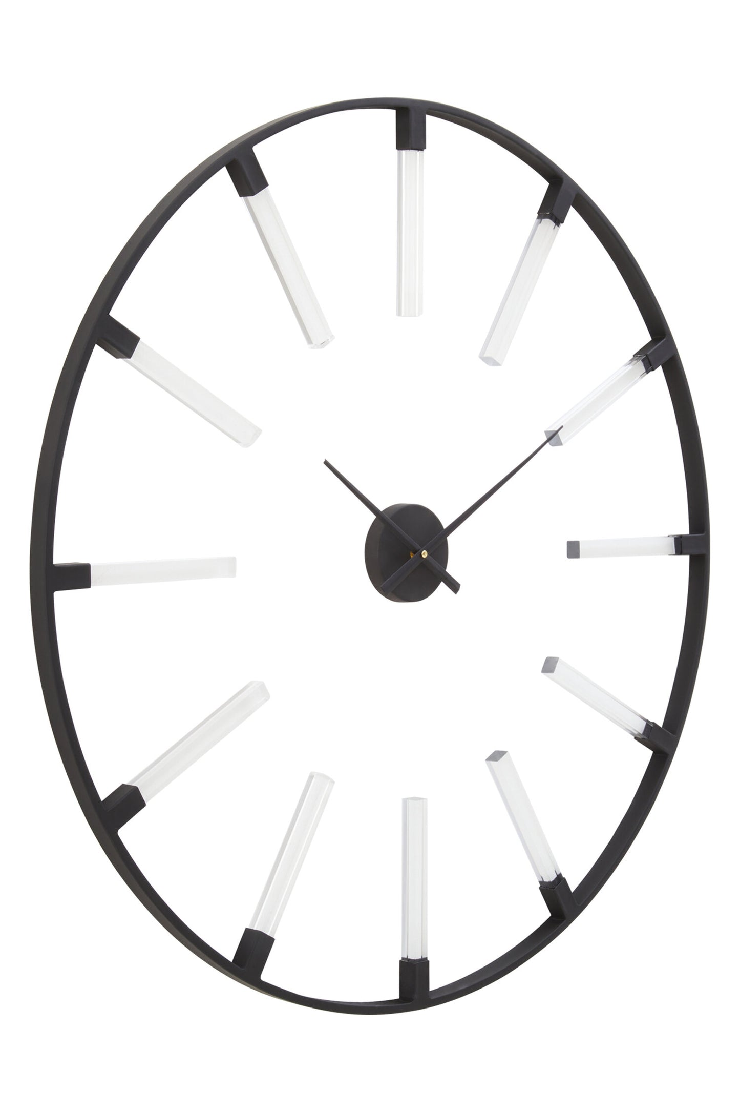 Chrono Industrial Black Finish Metal Wall Clock