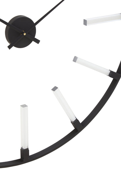 Chrono Industrial Black Finish Metal Wall Clock