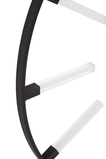 Chrono Industrial Black Finish Metal Wall Clock