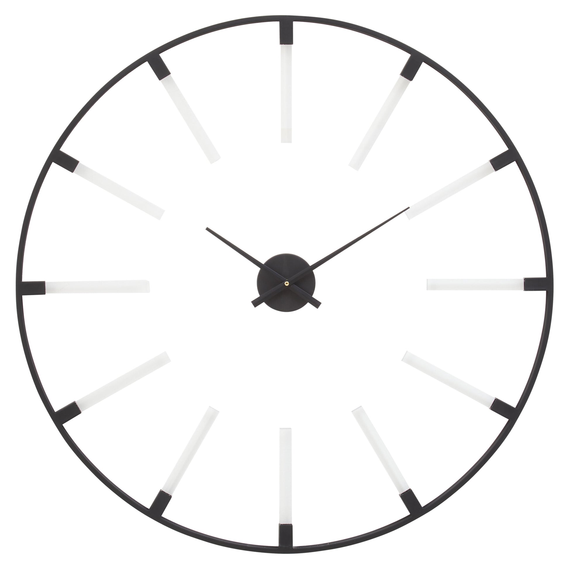 Chrono Industrial Black Finish Metal Wall Clock | Bali & Blue