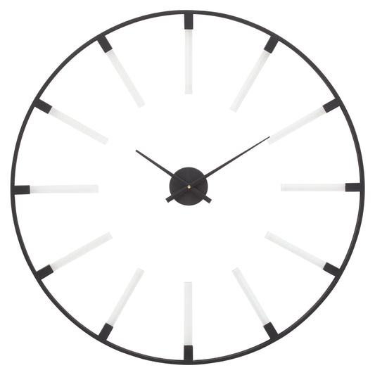 Chrono Industrial Black Finish Metal Wall Clock | Bali & Blue
