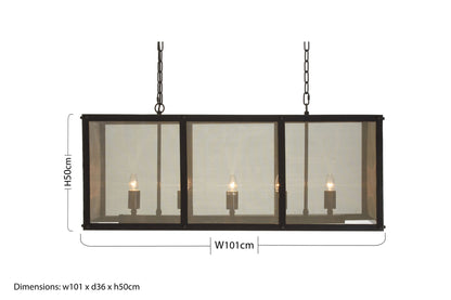 Trent Black Finish Wide Pendant Light With Hints of Gold