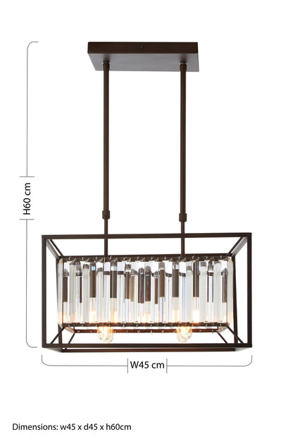 Malone 4 Bulb Dark Brown Ceiling Light