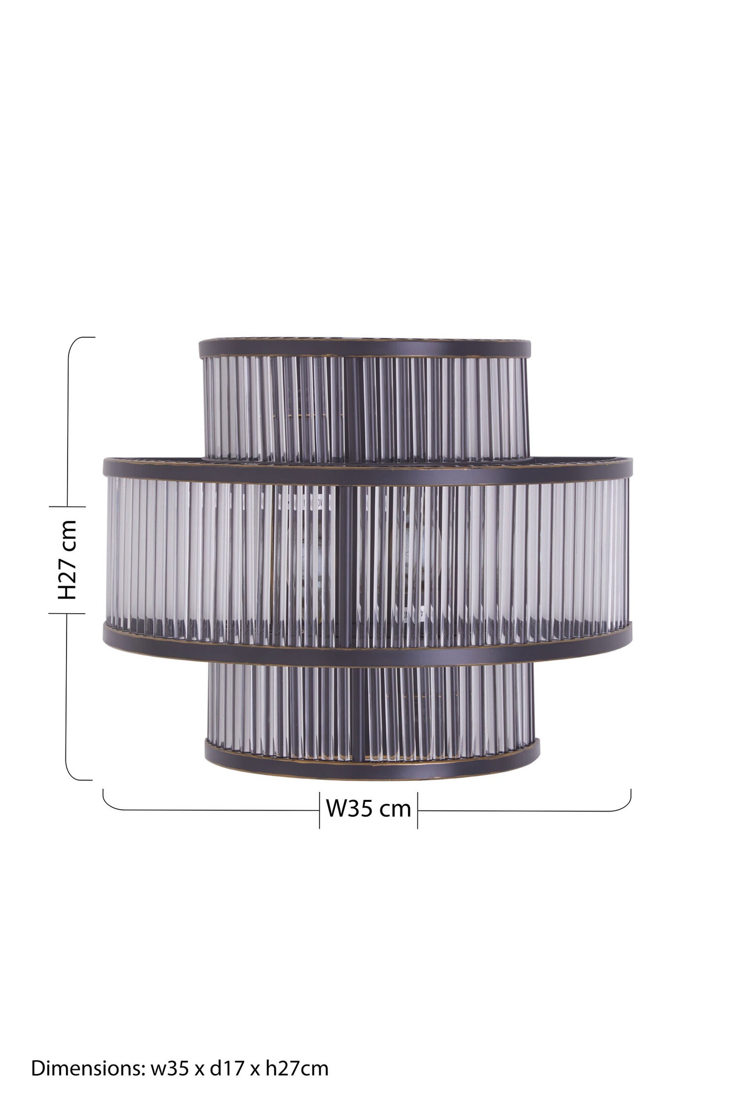 Deco 3 Tier Black Finish Glass Wall Light