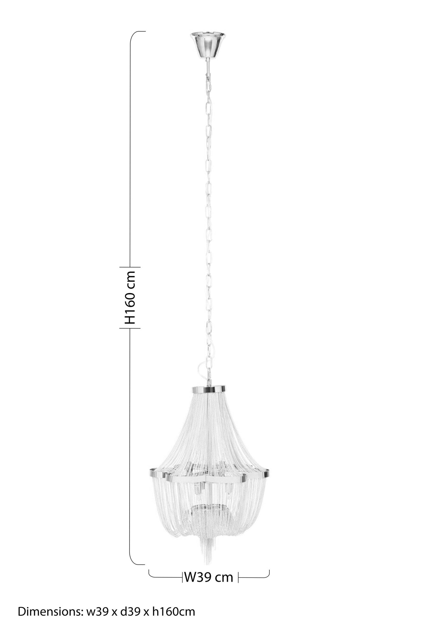 Helena 6 Light Chrome Chain Chandelier