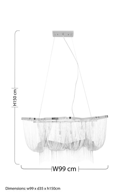 Helena 6 Light Chrome Pendant Light