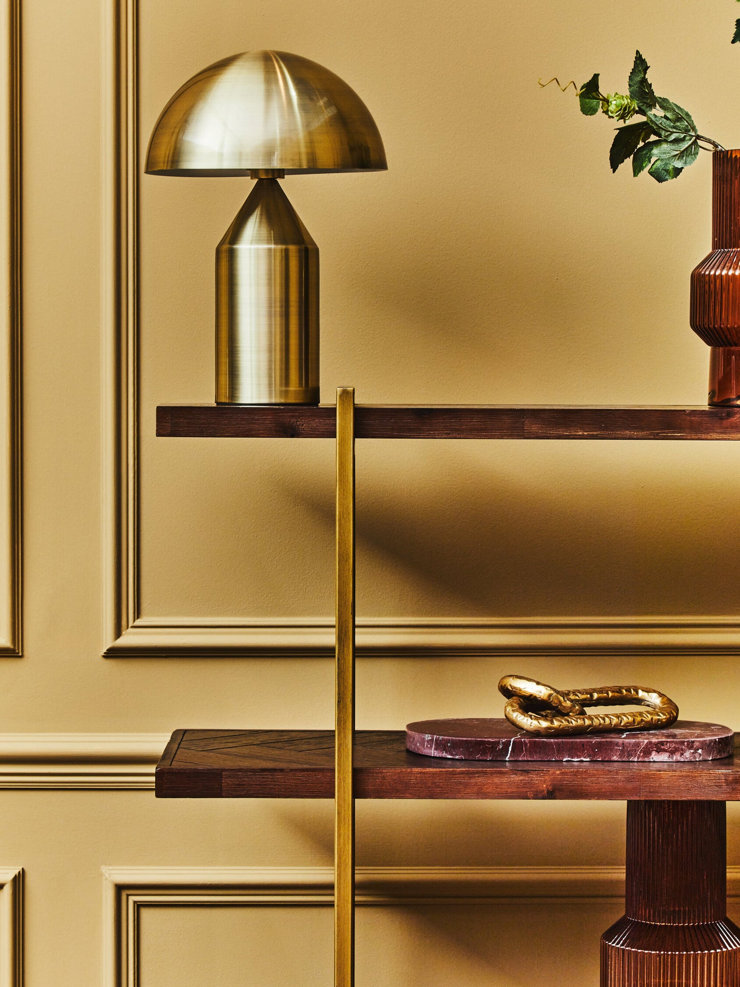 Aris Gold Finish Dome Table Lamp