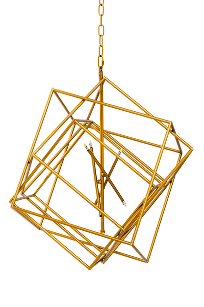 Orien Brass Cube Six Bulb Pendant Light | Bali & Blue