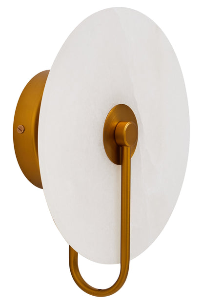 Drake White Marble Wall Light with Gold Accent