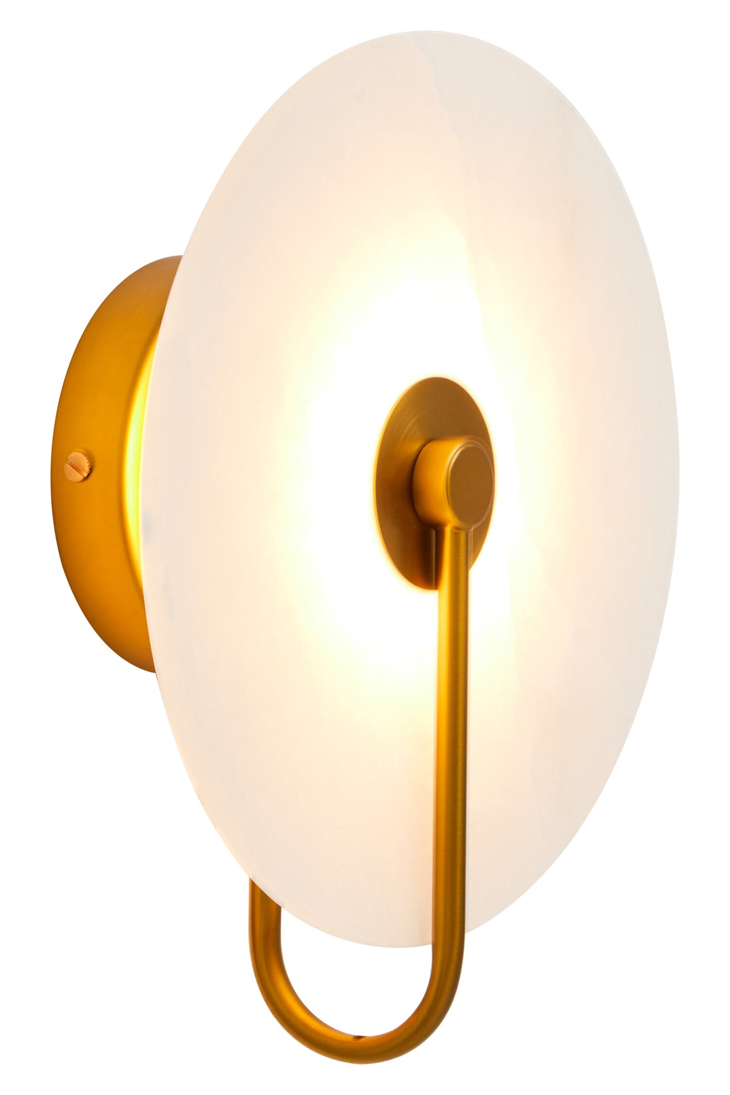Drake White Marble Wall Light with Gold Accent