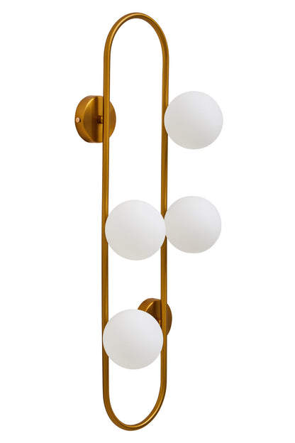 Bugsy Four Bulb White Glass Wall Light