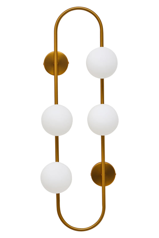 Bugsy Four Bulb White Glass Wall Light