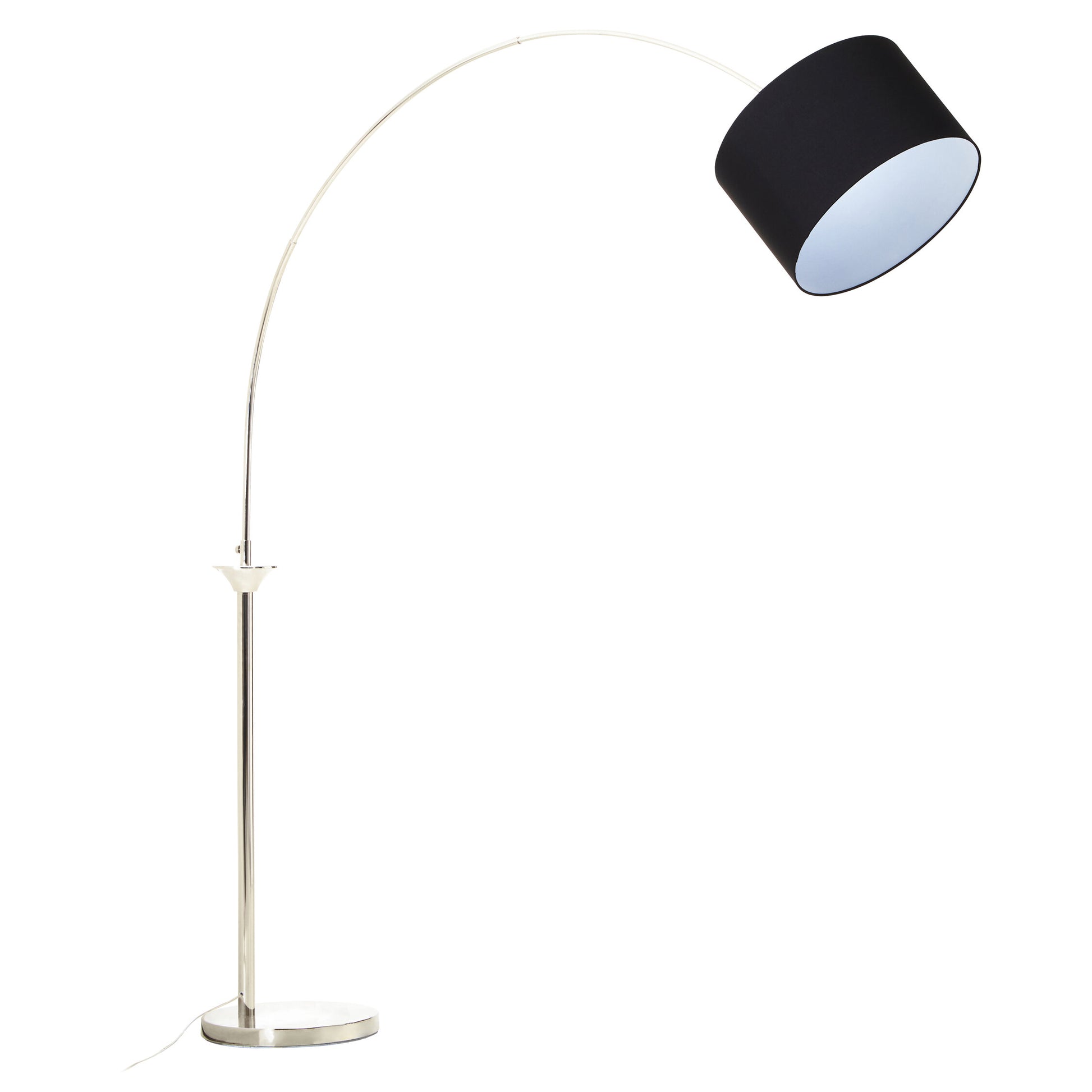 Hudson Satin Nickel Arc Floor Lamp | Bali & Blue