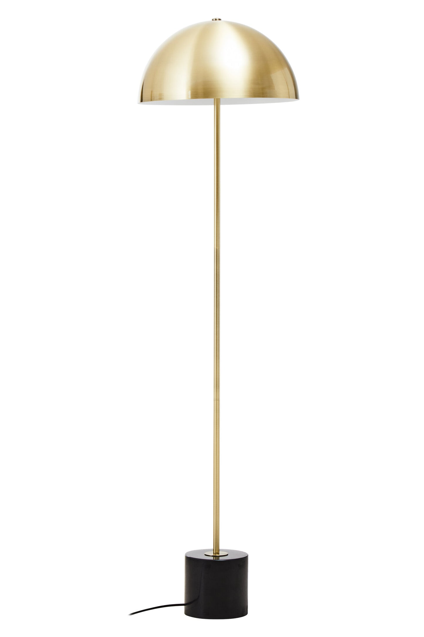 Belvedere Brushed Brass Black Marble Floor Lamp
