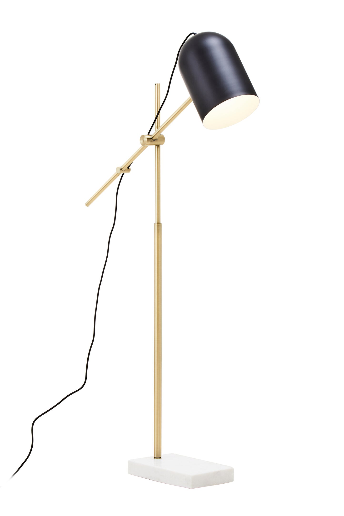 Amadeus Black Brass Luxe Floor Lamp with Marble Base