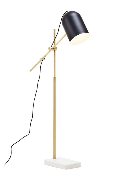 Amadeus Black Brass Luxe Floor Lamp with Marble Base