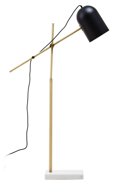 Amadeus Black Brass Luxe Floor Lamp with Marble Base | Bali & Blue