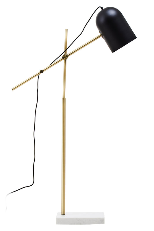 Amadeus Black Brass Luxe Floor Lamp with Marble Base | Bali & Blue