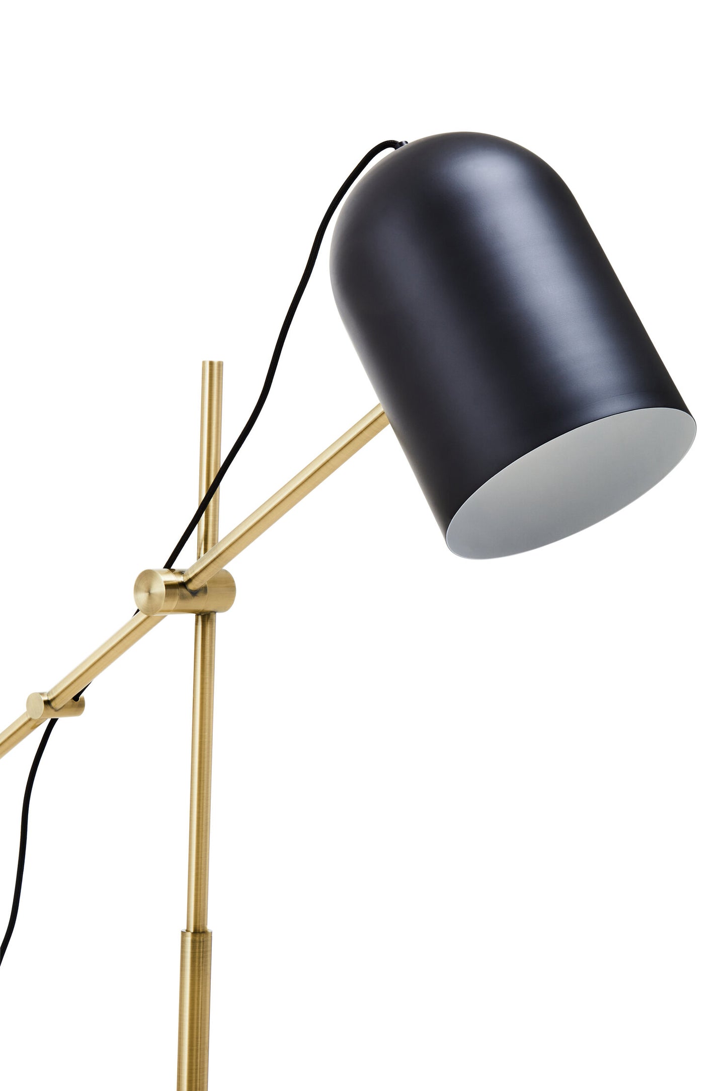 Amadeus Black Brass Luxe Floor Lamp with Marble Base