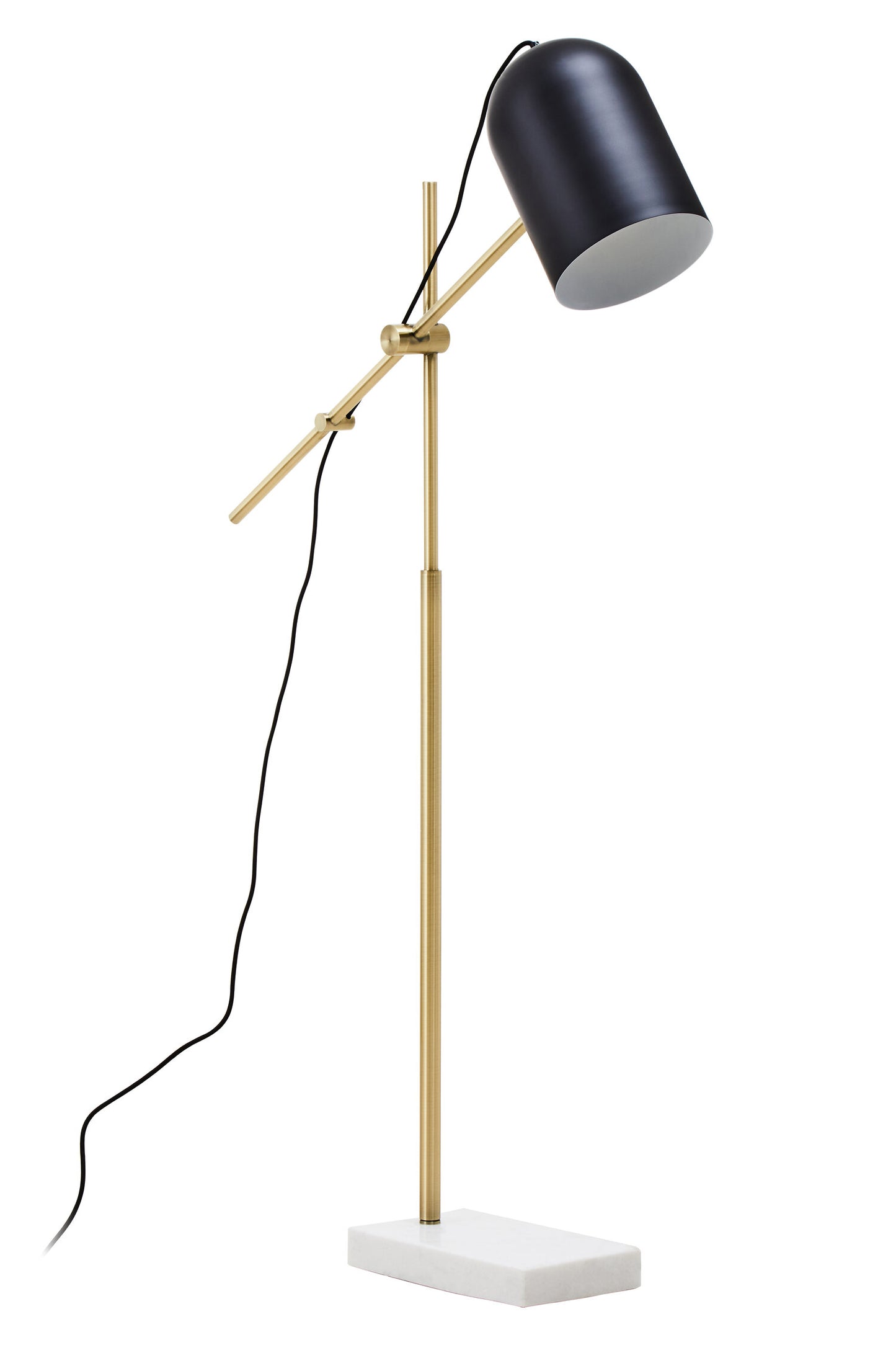 Amadeus Black Brass Luxe Floor Lamp with Marble Base