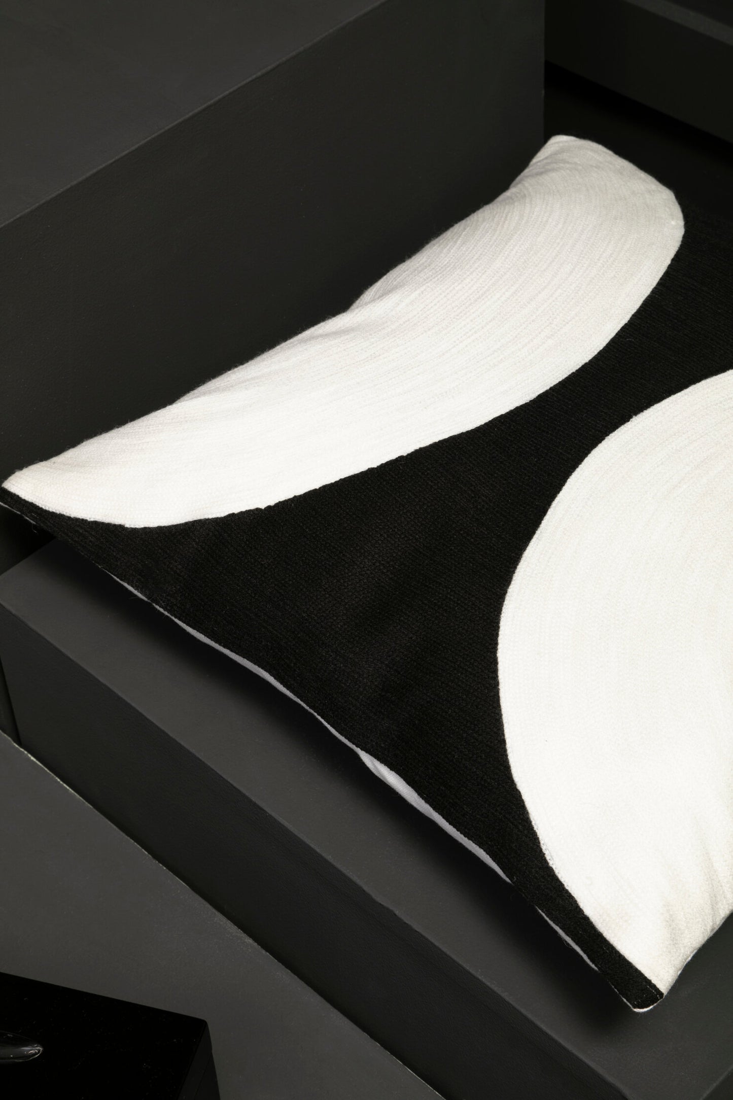 Nomad Ozella Black and White Semicircle Cushion