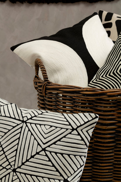 Nomad Ozella Black and White Semicircle Cushion