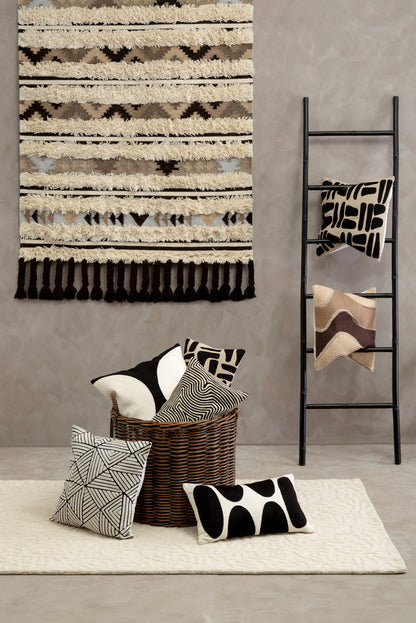 Nomad Ozella Black and White Semicircle Cushion