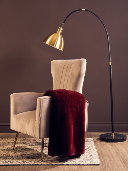 Nomad Lamina Red Wine Faux Fur Throw