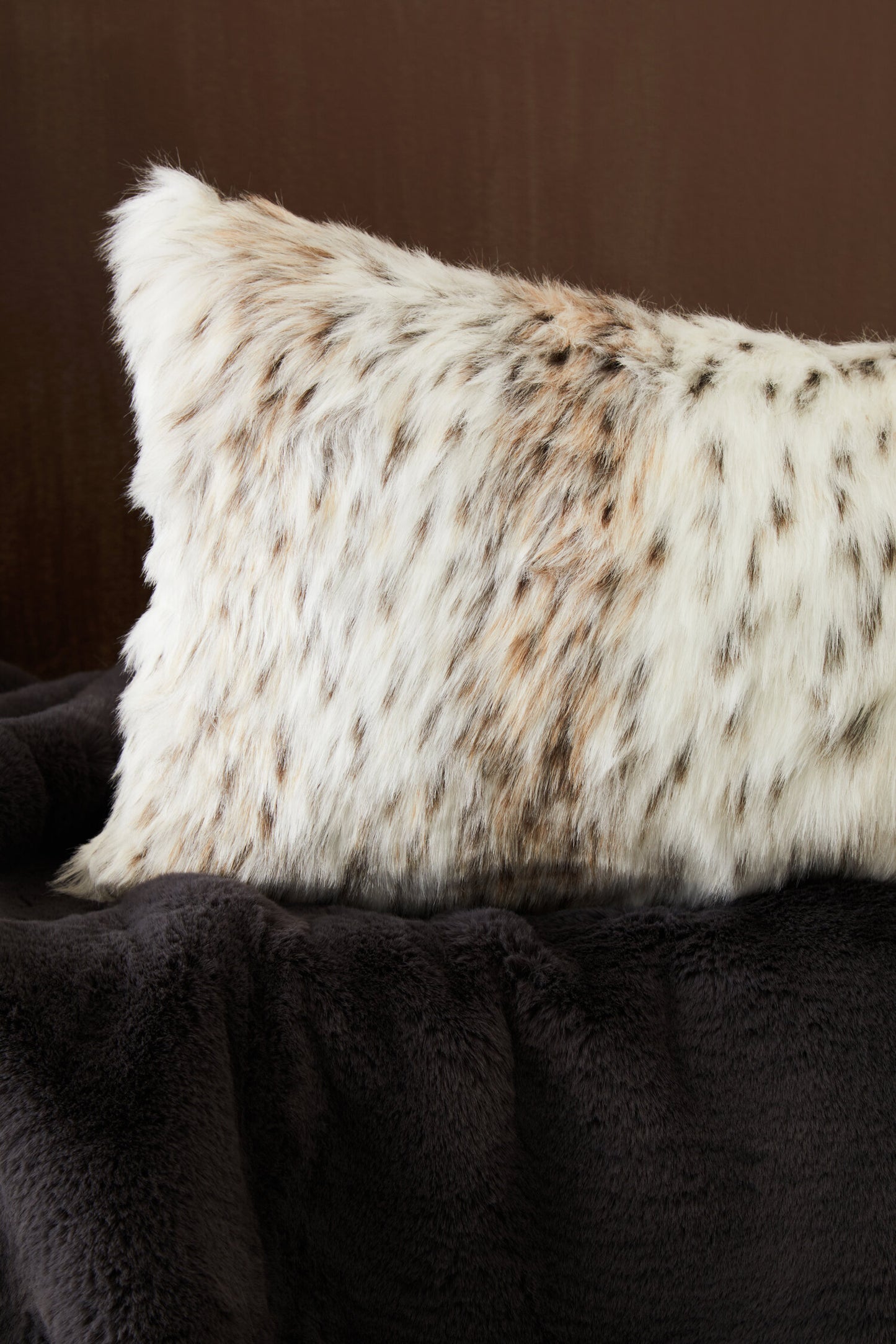 Nomad Lamina Grey Faux Fur Throw
