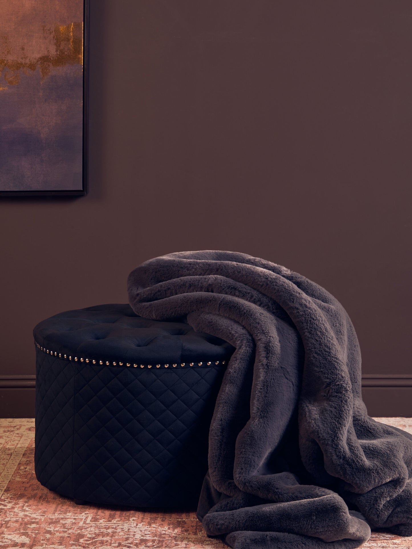 Nomad Lamina Grey Faux Fur Throw