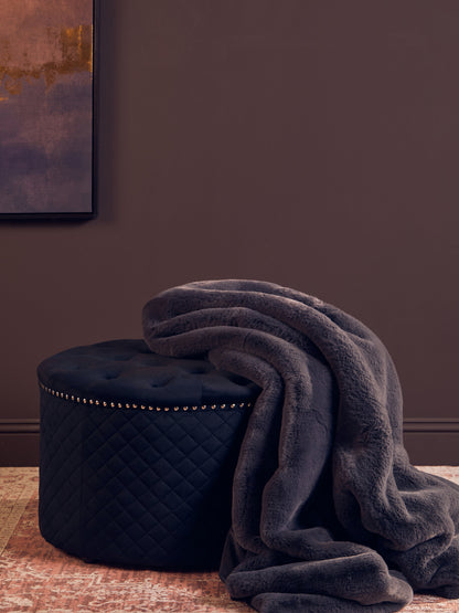 Nomad Lamina Grey Faux Fur Throw