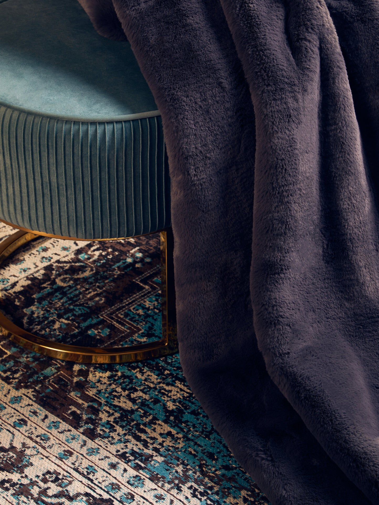 Nomad Lamina Grey Faux Fur Throw