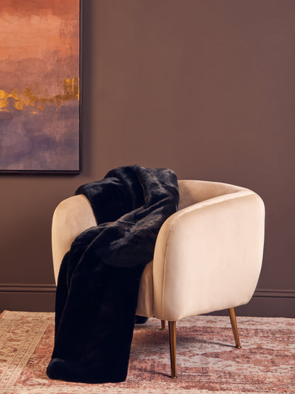 Nomad Lamina Black Faux Fur Throw