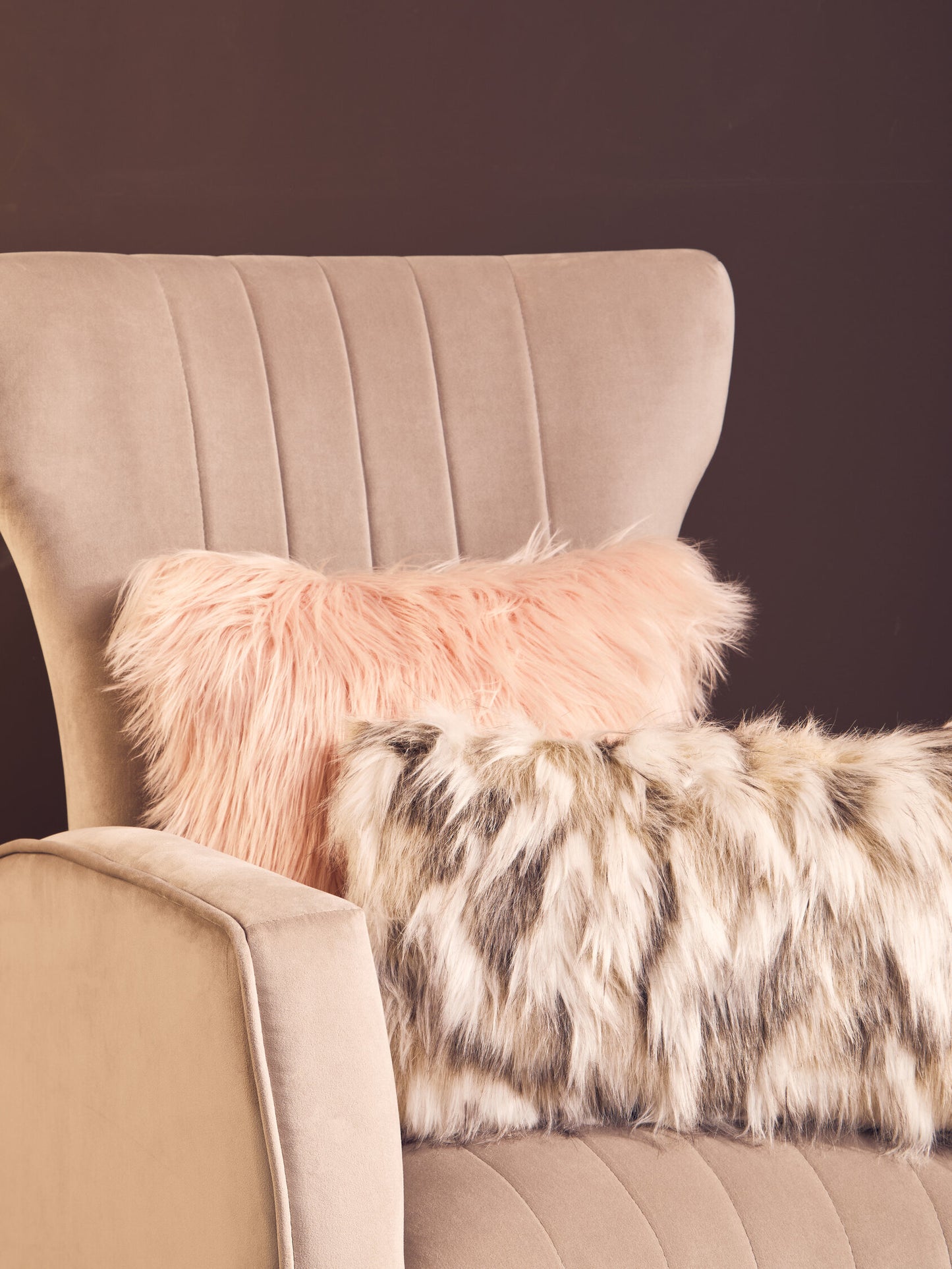 Nomad Lamina Natural Rectangular Fur Cushion