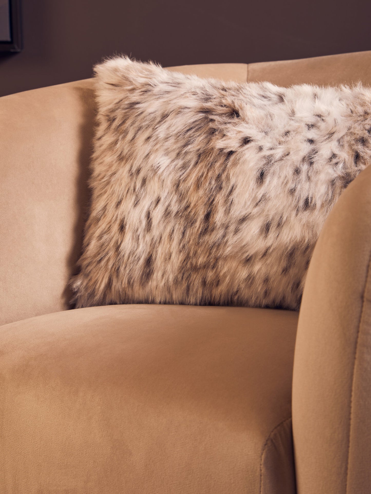 Nomad Lamina Animal Print Rectangular Fur Cushion