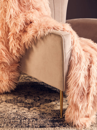Nomad Lamina Pink Faux Fur Throw