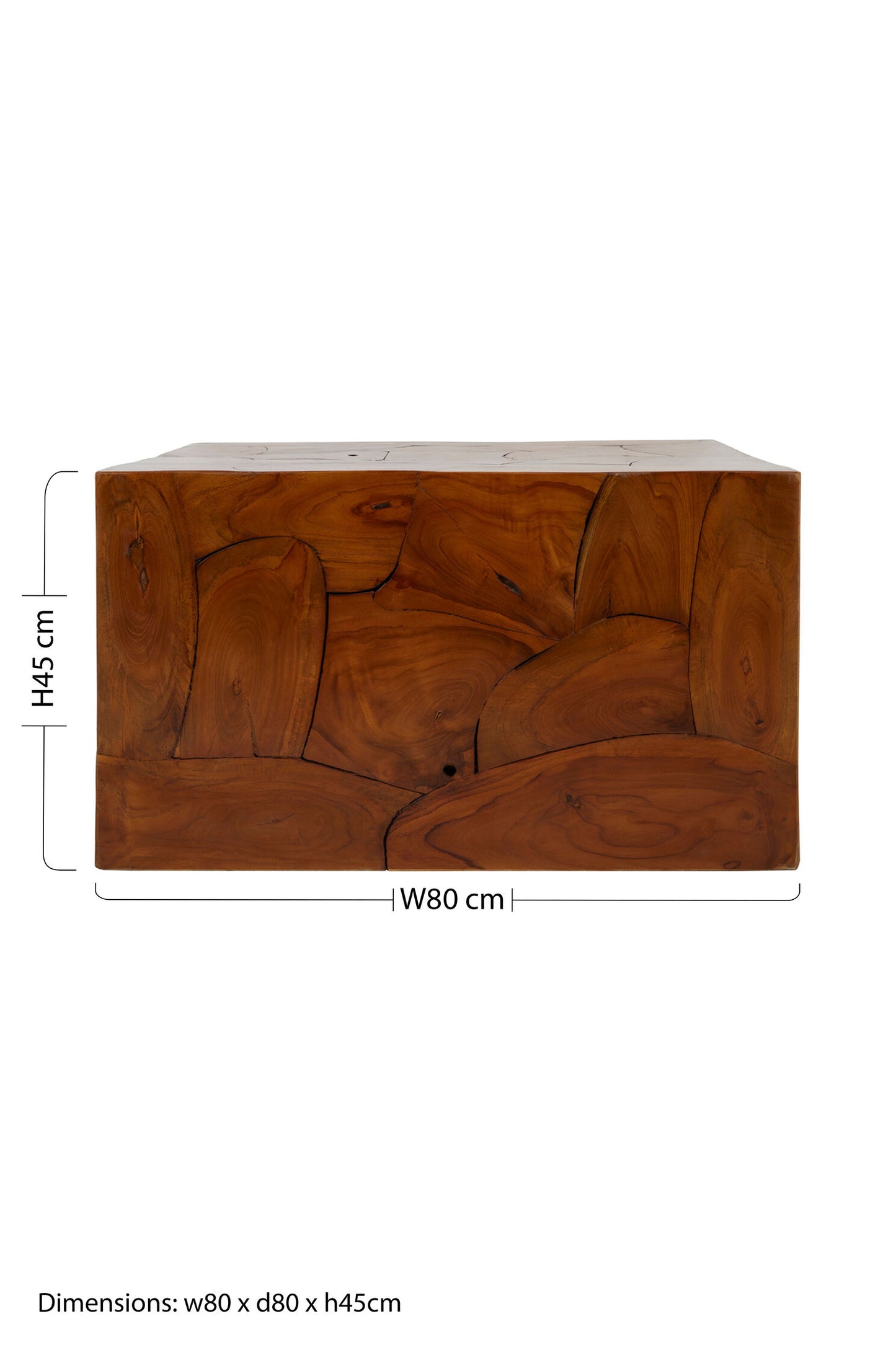Amiandos Teak Wood Square Coffee Table