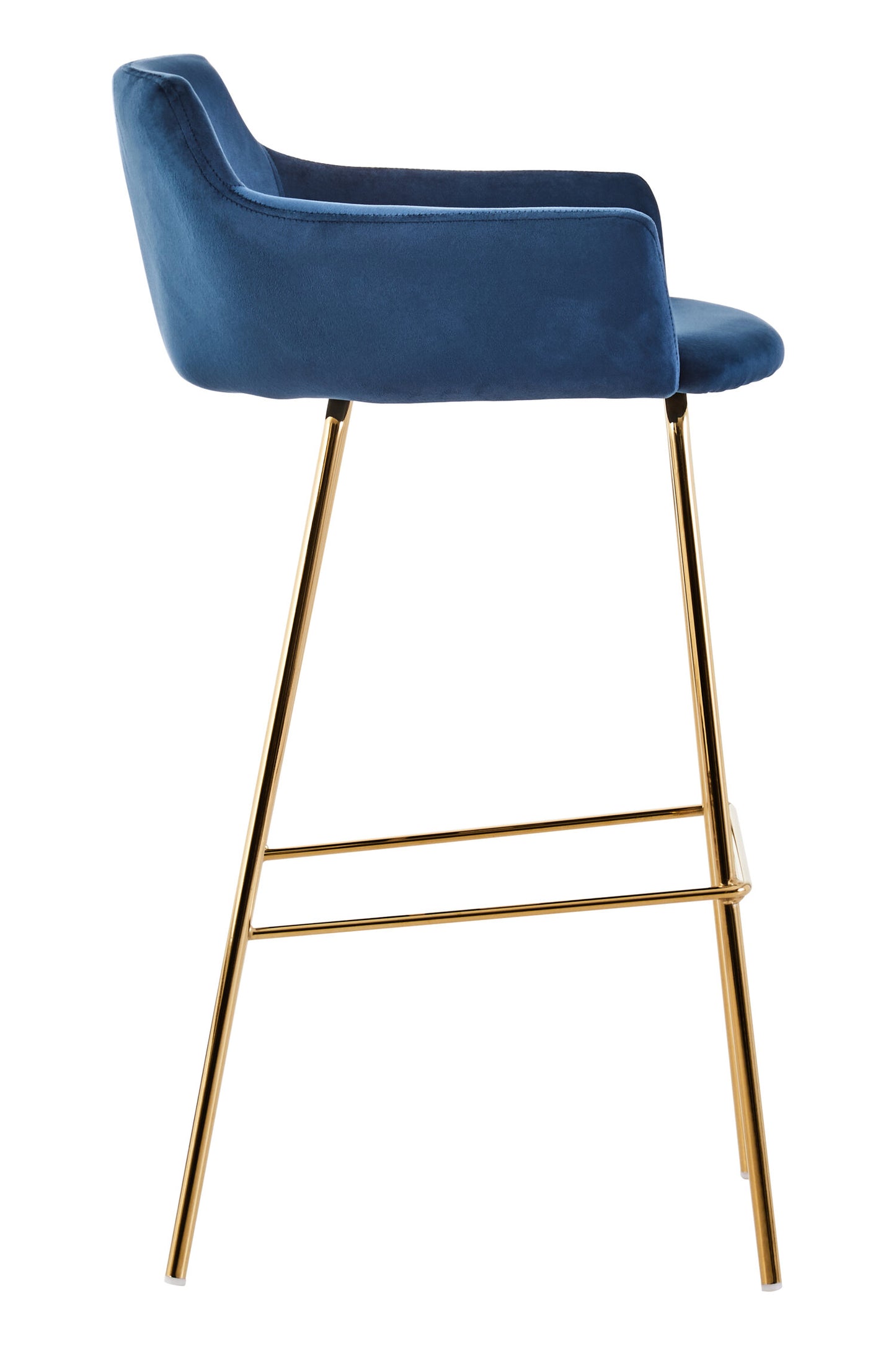 Lorena Blue Velvet Low Back Bar Chair