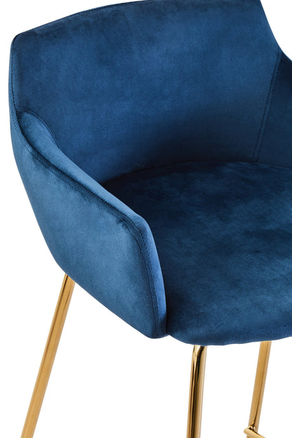 Lorena Blue Velvet Low Back Bar Chair