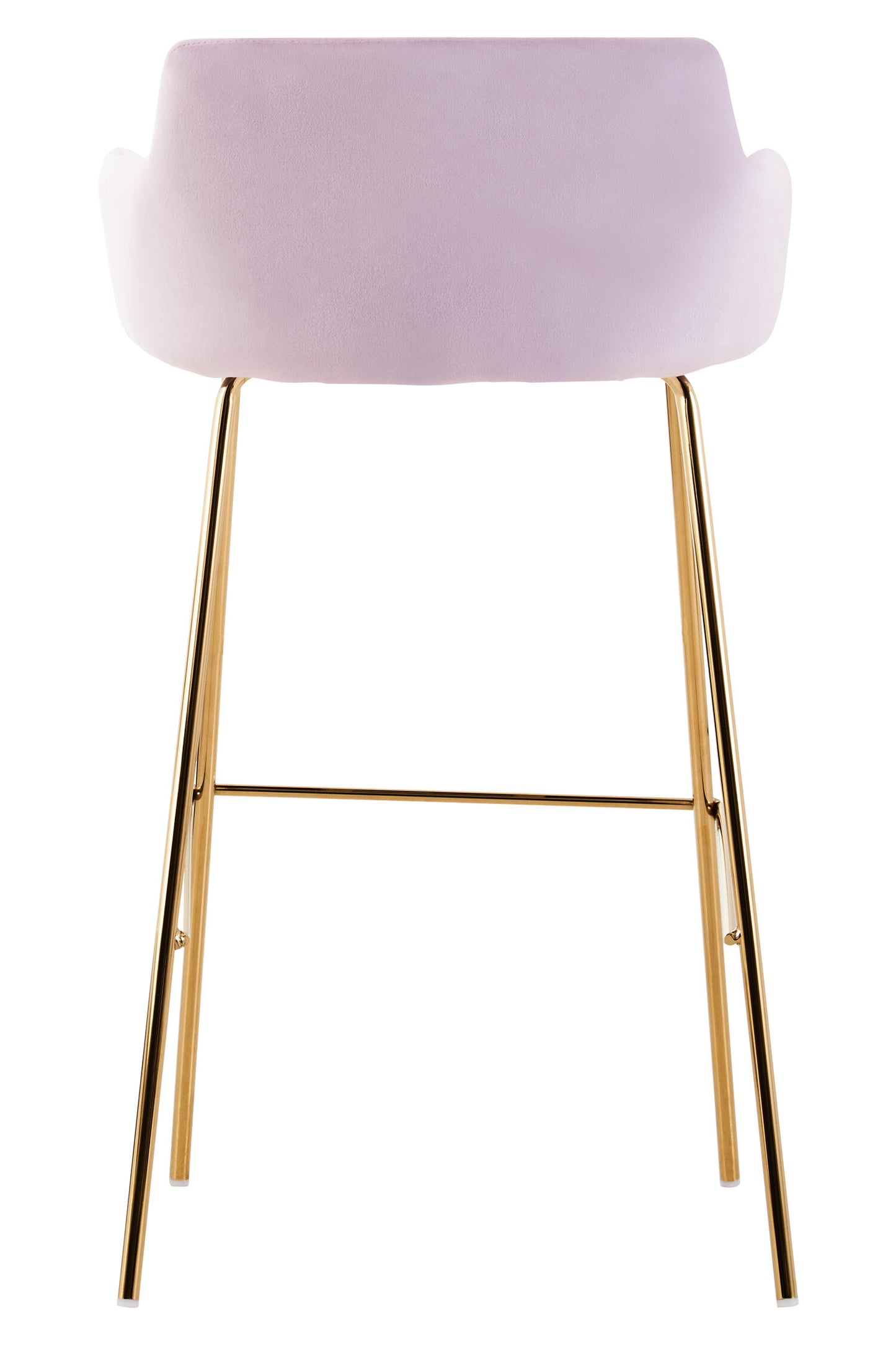 Lorena Pink Velvet Low Back Gold Bar Stool | Bali & Blue