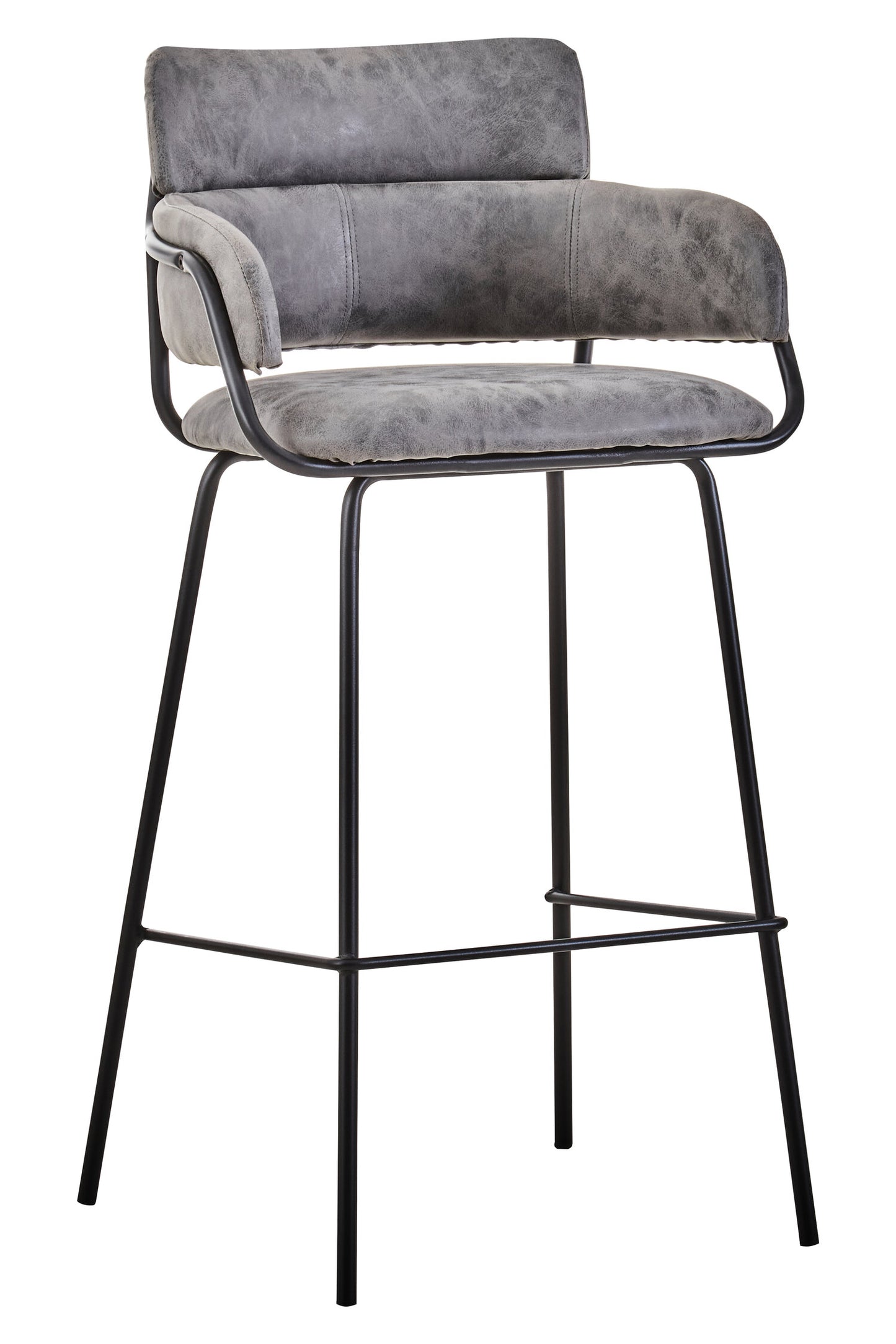 Lorena Grey Faux Leather Bar Chair